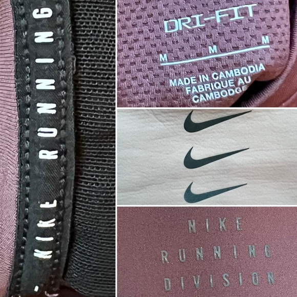 🍆🏃‍♀️Nike Running Division Breathable Crewneck—Eggplant Purple-Black-Peach | M - Picture 14 of 17